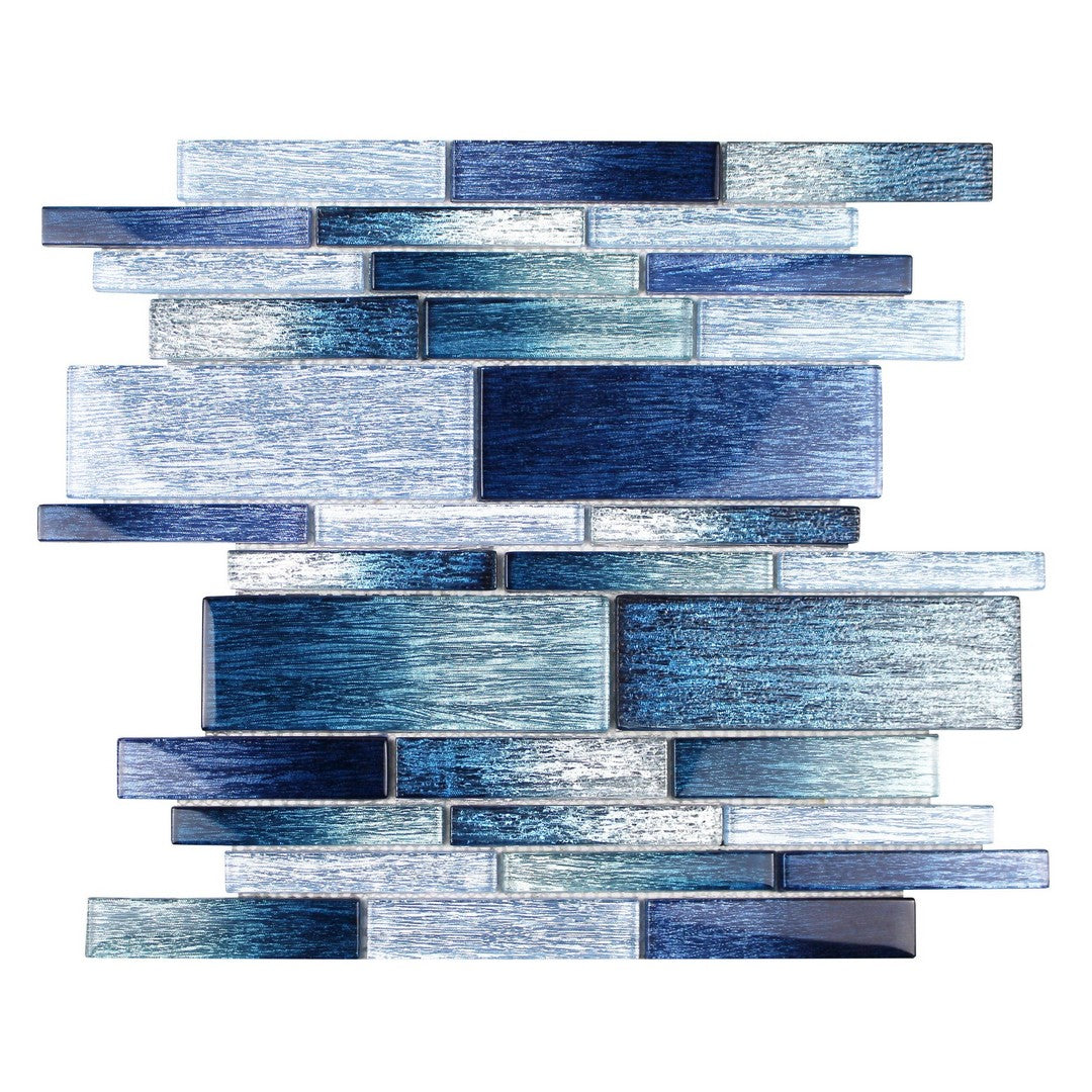 Tesoro 12" x 11.75" Casino Glossy Random Linear Glass Mosaic