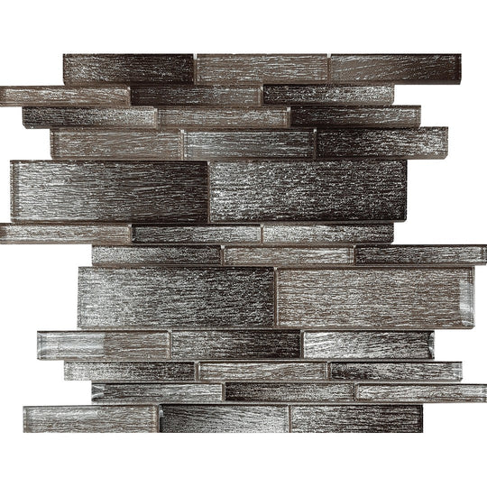 Tesoro 12" x 11.75" Casino Glossy Random Linear Glass Mosaic