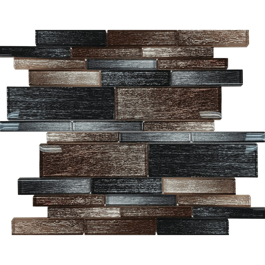 Tesoro 12" x 11.75" Casino Glossy Random Linear Glass Mosaic