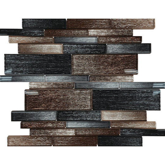 Tesoro 12" x 11.75" Casino Glossy Random Linear Glass Mosaic