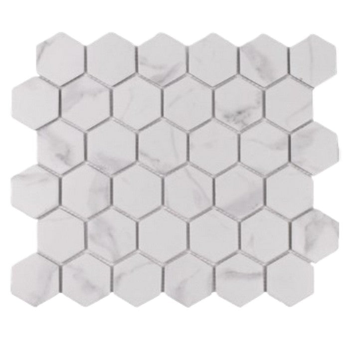 Tesoro 11" x 12.5" Gallery Pressed Textured Hexagon Porcelain Mosaic