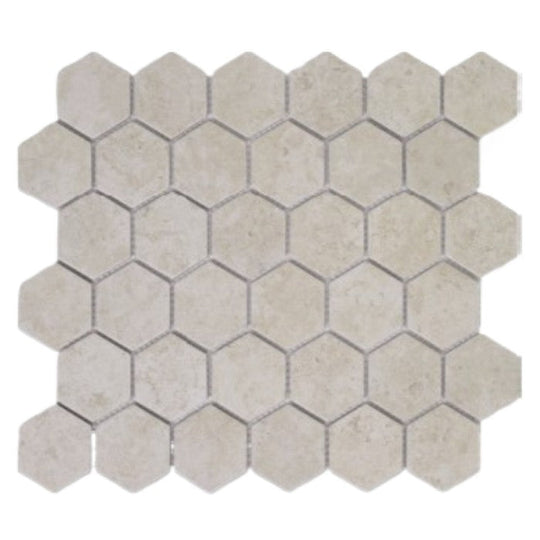 Tesoro 11" x 12.5" Gallery Pressed Textured Hexagon Porcelain Mosaic