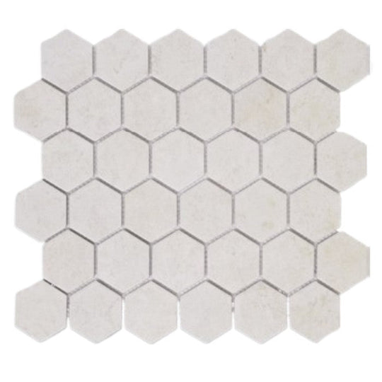 Tesoro 11" x 12.5" Gallery Pressed Textured Hexagon Porcelain Mosaic