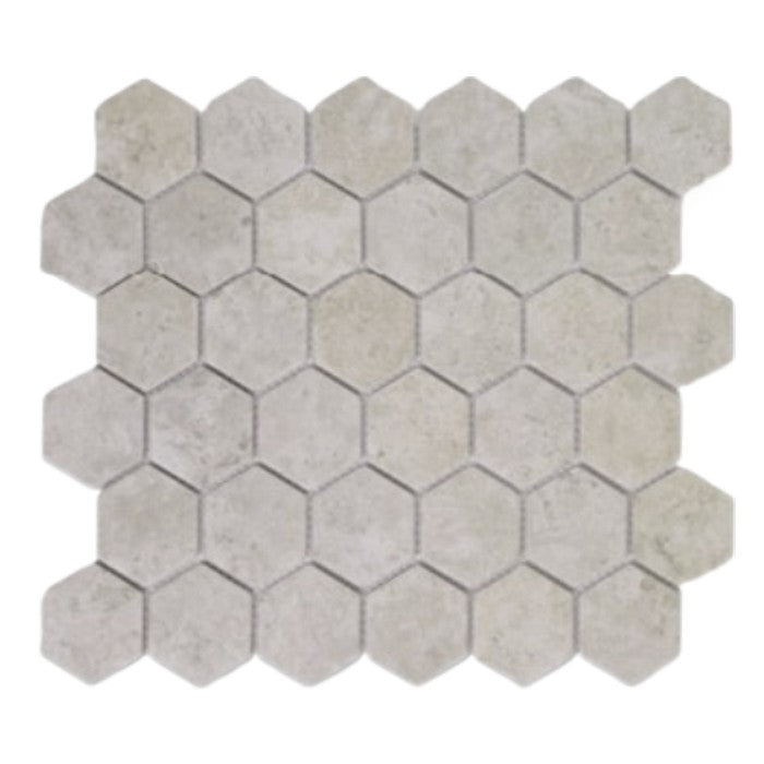 Tesoro 11" x 12.5" Gallery Pressed Textured Hexagon Porcelain Mosaic
