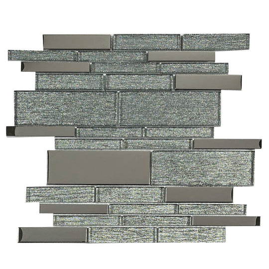 Tesoro 12" x 12" Glimmer Interlocking Linear Glass Mosaic