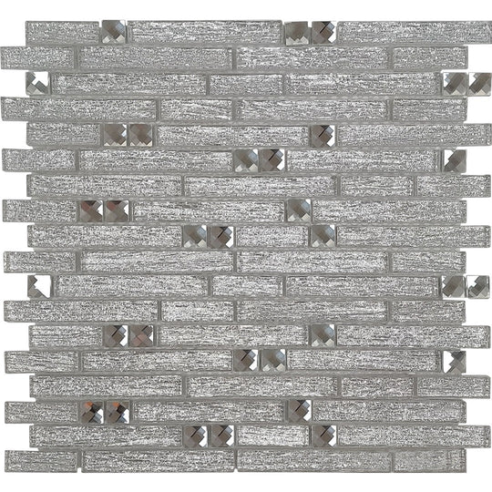 Tesoro 12" x 12" Glitz Interlocking Mixed Linear Glass Mosaic