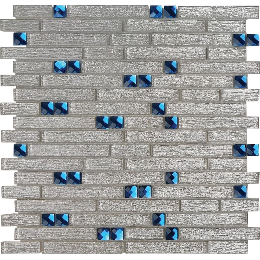 Tesoro 12" x 12" Glitz Interlocking Mixed Linear Glass Mosaic