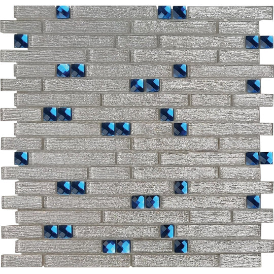 Tesoro 12" x 12" Glitz Interlocking Mixed Linear Glass Mosaic