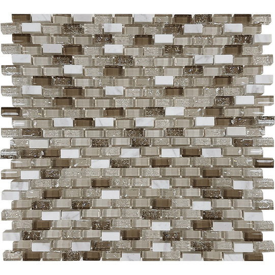 Tesoro 11.25" x 11.25" Ice Interlocking Glass Mosaic