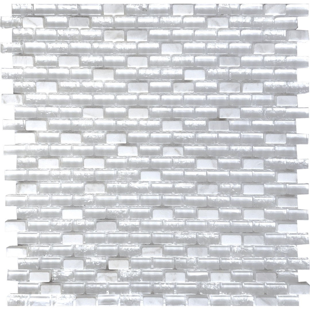 Tesoro 11.25" x 11.25" Ice Interlocking Glass Mosaic