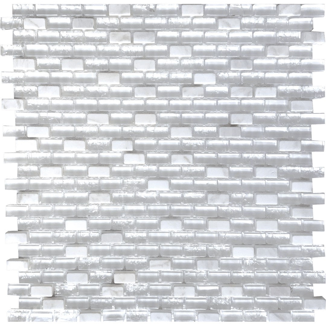 Tesoro 11.25" x 11.25" Ice Interlocking Glass Mosaic