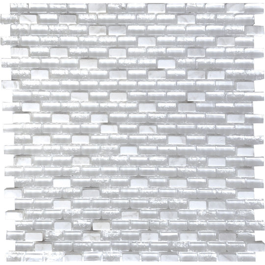 Tesoro 11.25" x 11.25" Ice Interlocking Glass Mosaic