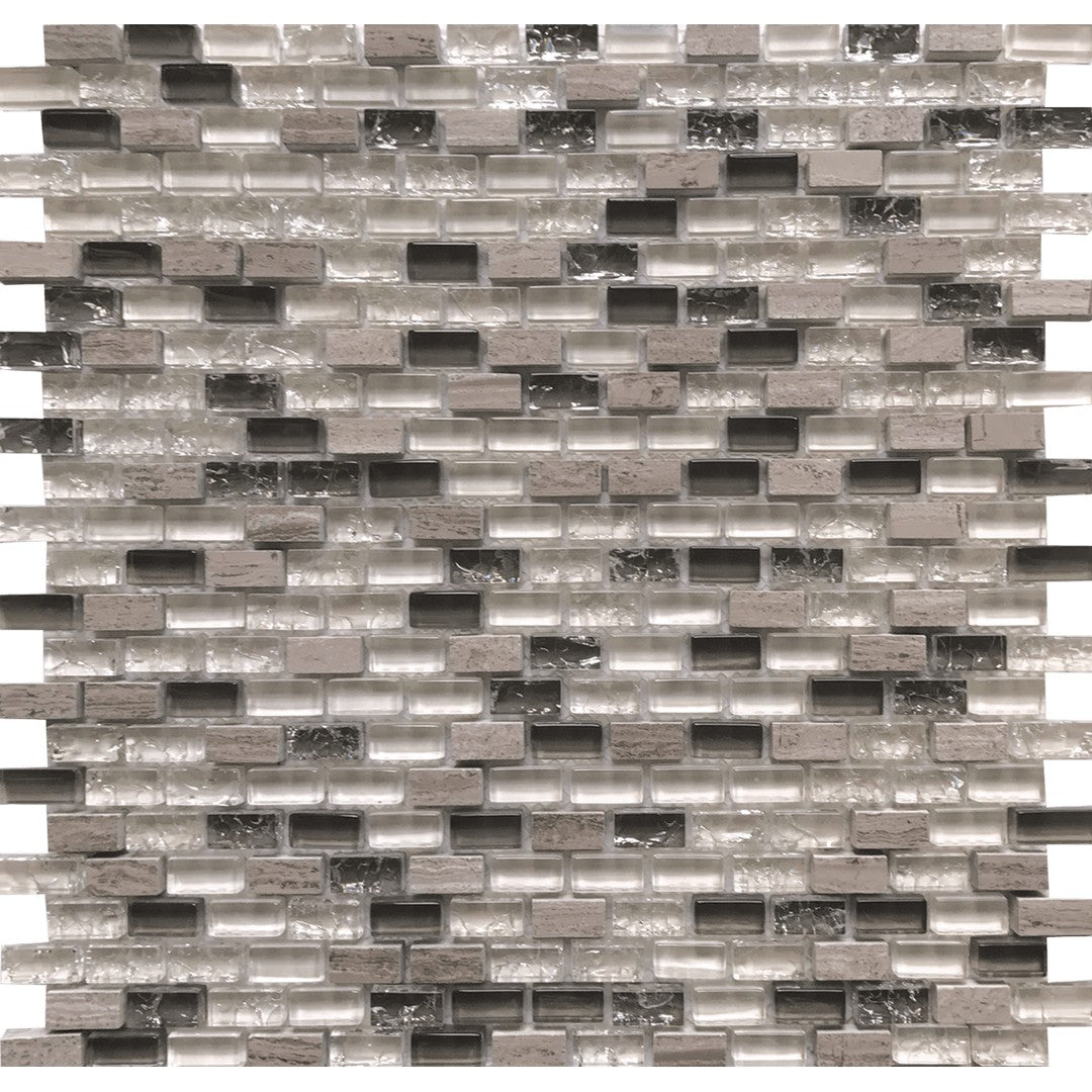 Tesoro 11.25" x 11.25" Ice Interlocking Glass Mosaic