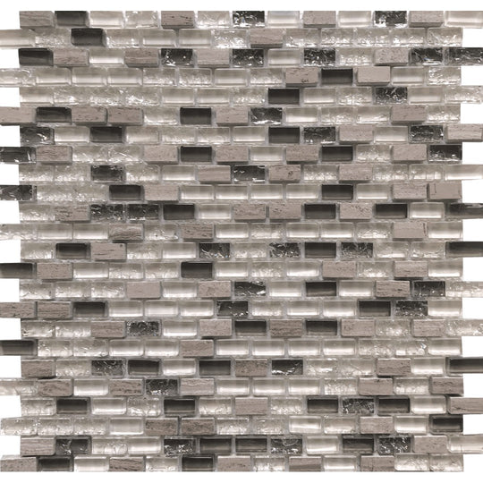 Tesoro 11.25" x 11.25" Ice Interlocking Glass Mosaic