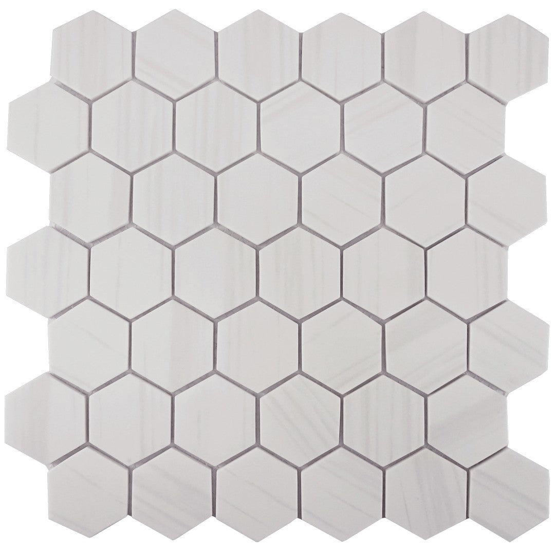 Tesoro 11.75" x 12" Native Matte 2" Hexagon Glass Mosaic