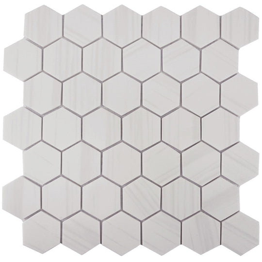 Tesoro 11.75" x 12" Native Matte 2" Hexagon Glass Mosaic