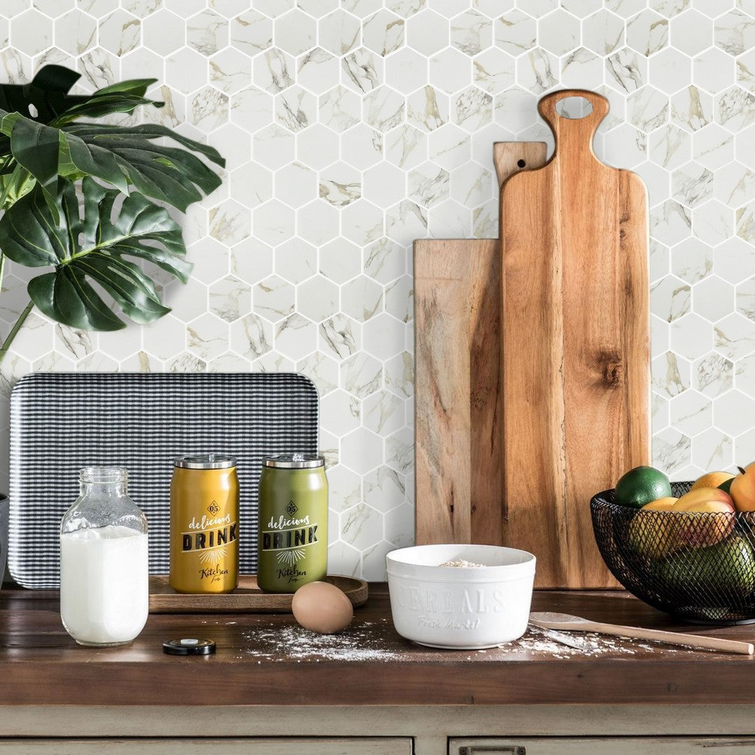 Tesoro-11.75-x-12-Native-Matte-2-Hexagon-Glass-Mosaic-Habana-Beige