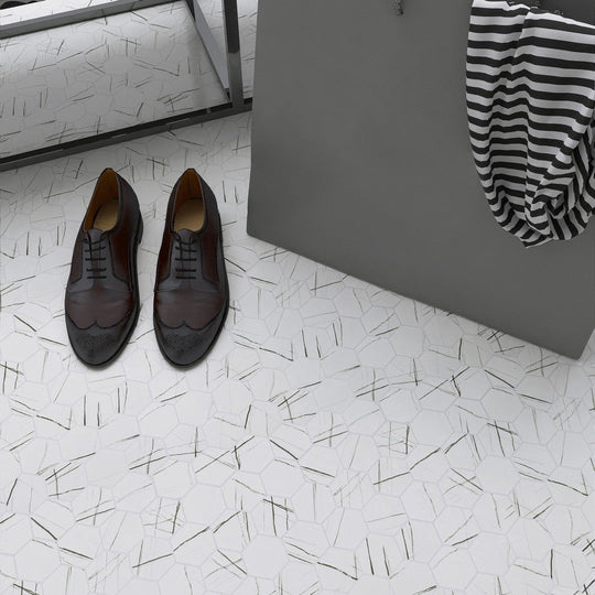 Tesoro-11.75-x-12-Native-Matte-2-Hexagon-Glass-Mosaic-Howlite