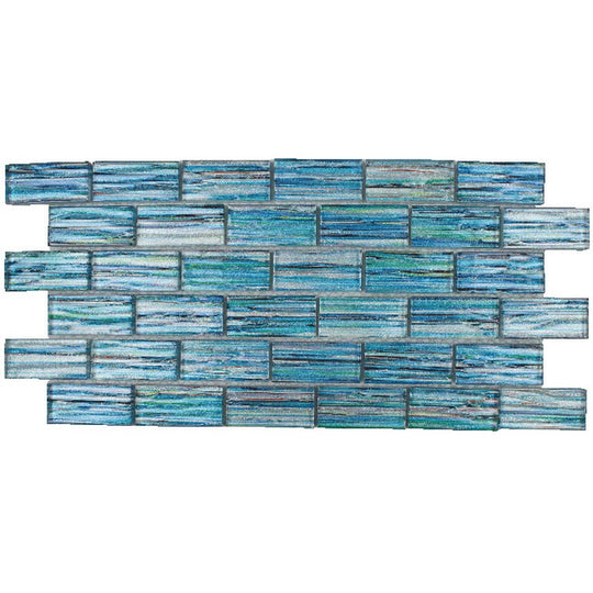Tesoro 11.75" x 11.75" Rainbow Indoor 1x2" Glass Mosaic