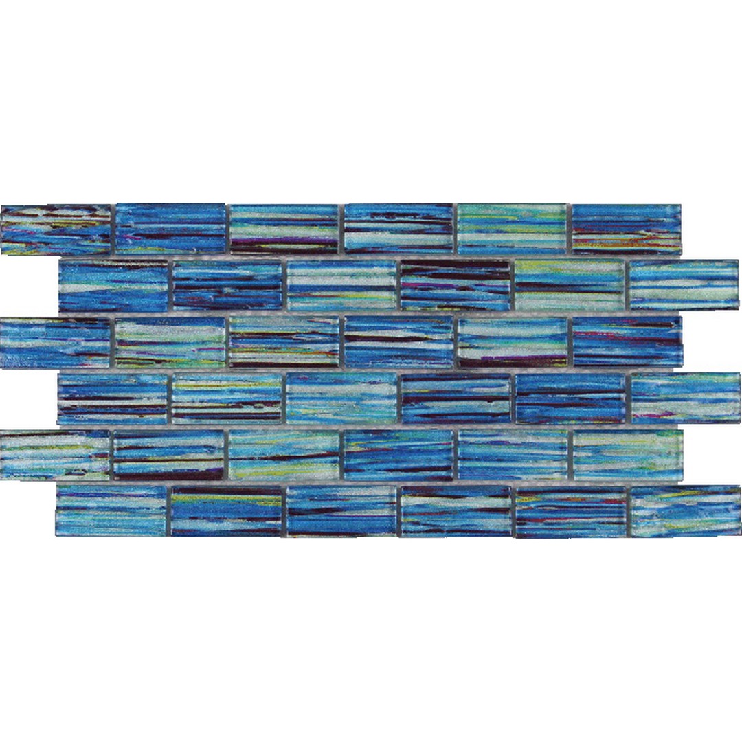 Tesoro 11.75" x 11.75" Rainbow Indoor 1x2" Glass Mosaic