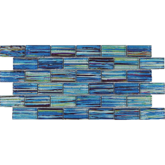 Tesoro 11.75" x 11.75" Rainbow Indoor 1x2" Glass Mosaic