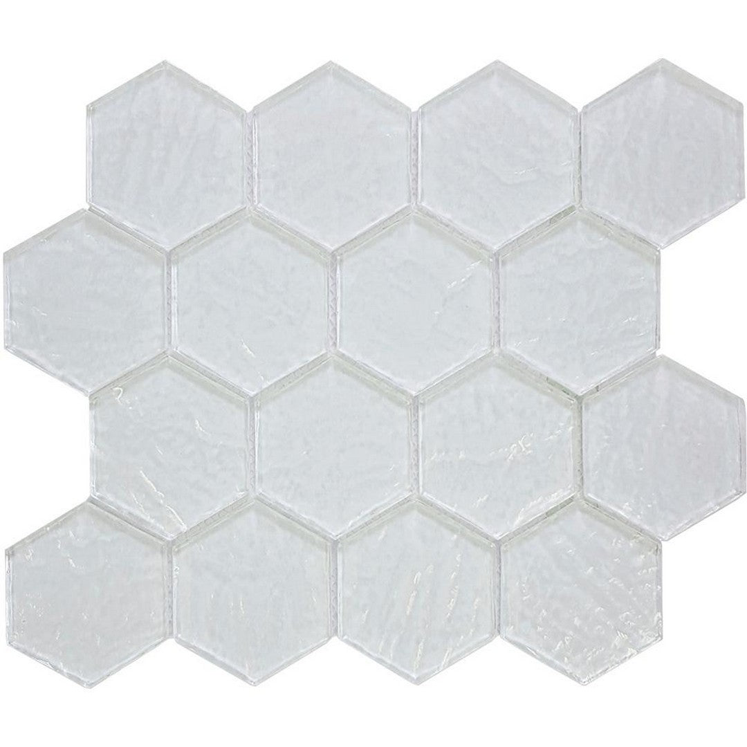 Tesoro 10.25" x 11.75" Revere Interlocking 3" Hexagon Glass Mosaic