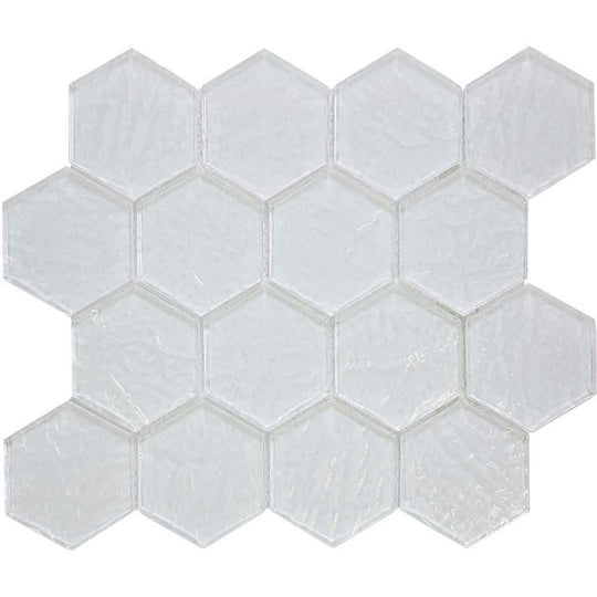 Tesoro 10.25" x 11.75" Revere Interlocking 3" Hexagon Glass Mosaic