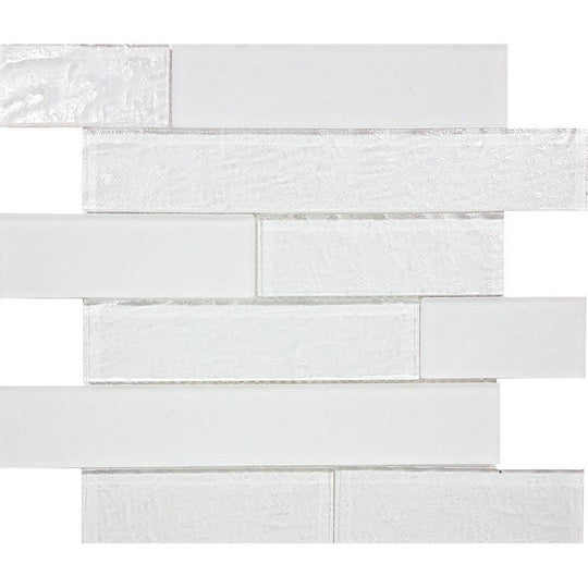 Tesoro 11.75" x 11.75" Revere Glossy & Matte 2x6" Multi Linear Glass Mosaic