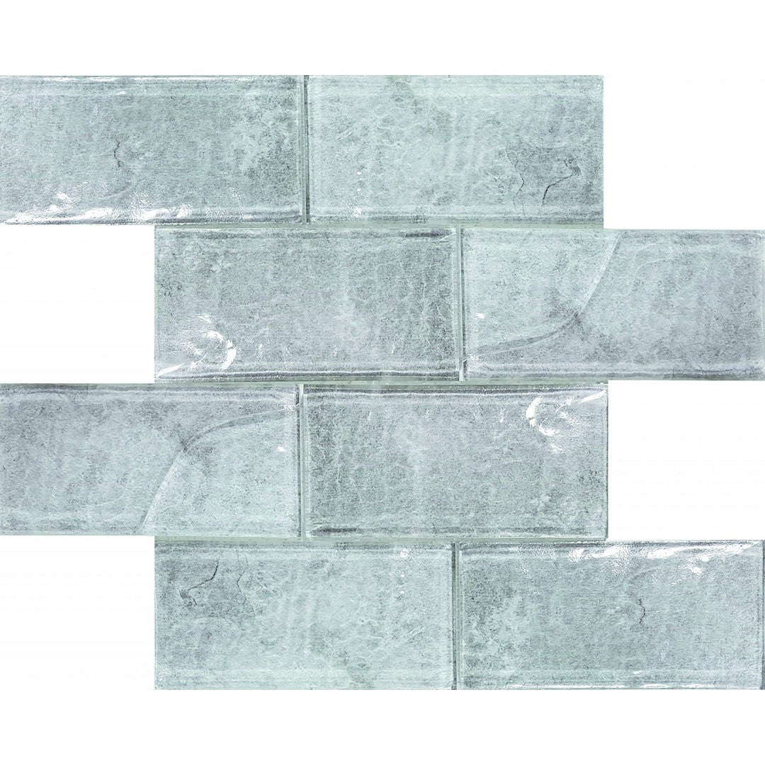Tesoro 11.75" x 11.75" Revere Interlocking 3x6" Convex Glass Mosaic