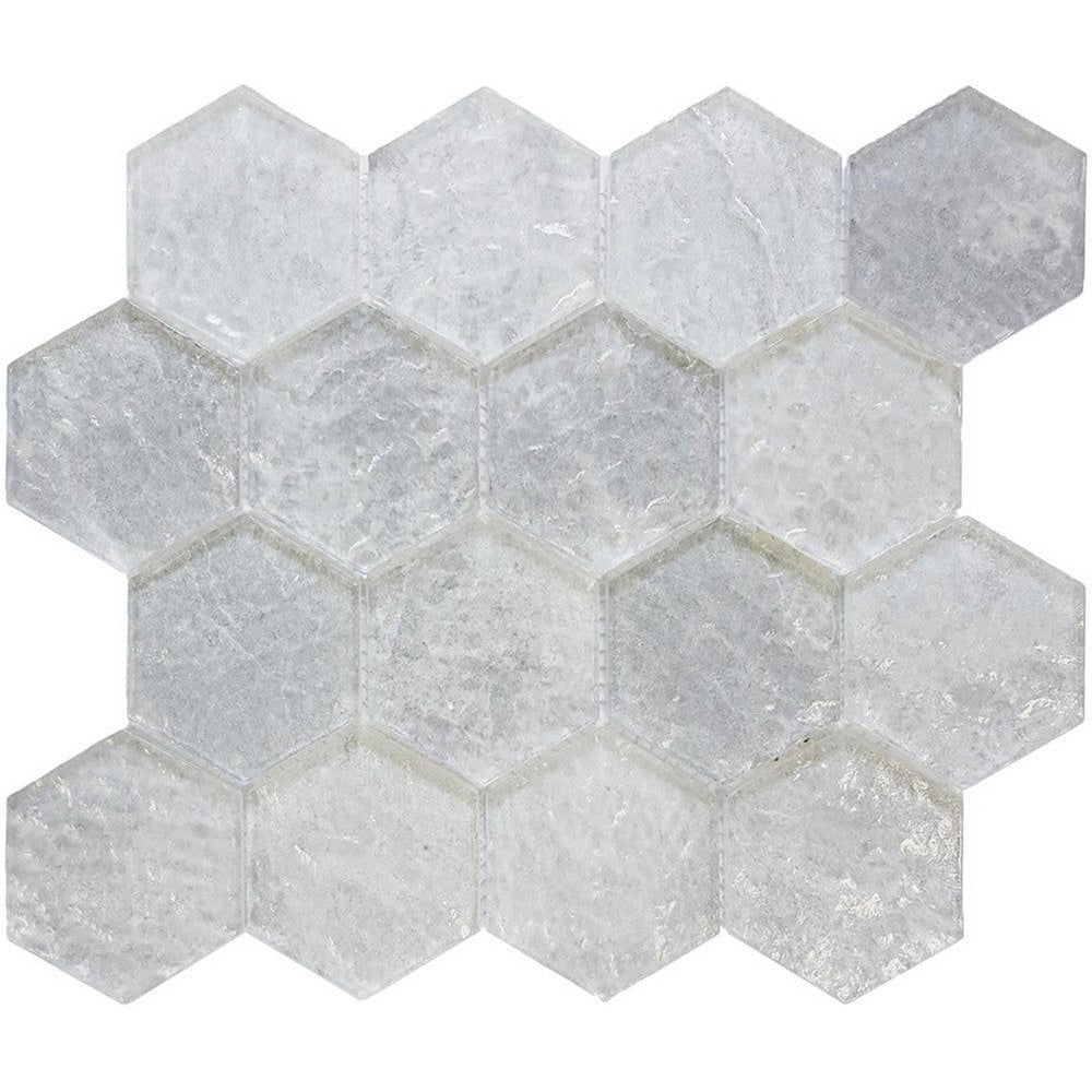 Tesoro 10.25" x 11.75" Revere Interlocking 3" Hexagon Glass Mosaic