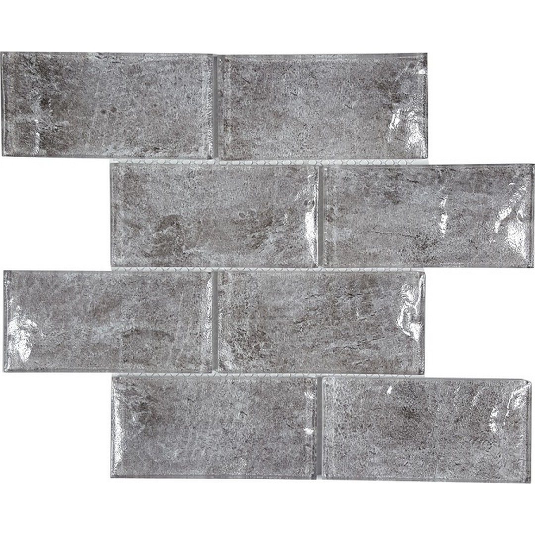 Tesoro 11.75" x 11.75" Revere Interlocking 3x6" Convex Glass Mosaic