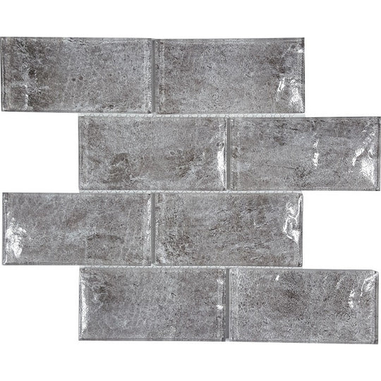 Tesoro 11.75" x 11.75" Revere Interlocking 3x6" Convex Glass Mosaic
