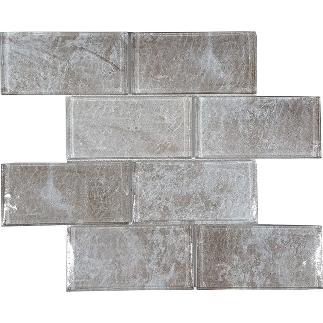 Tesoro 11.75" x 11.75" Revere Interlocking 3x6" Convex Glass Mosaic