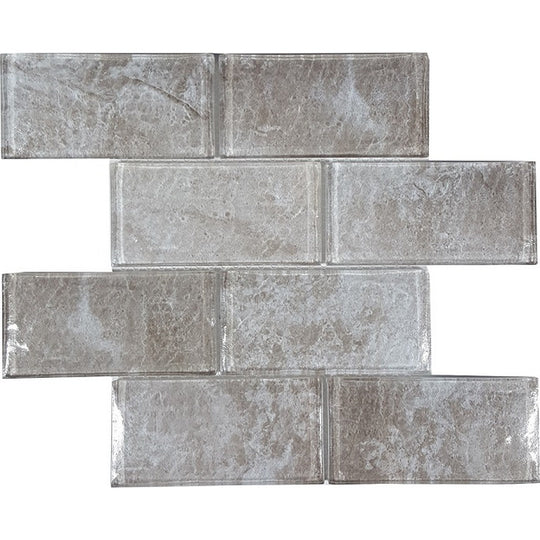 Tesoro 11.75" x 11.75" Revere Interlocking 3x6" Convex Glass Mosaic