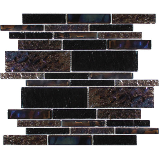 Tesoro 11.75" x 11.75" Treasure Interlocking Linear Glass Mosaic