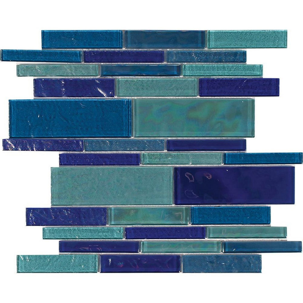 Tesoro 11.75" x 11.75" Treasure Interlocking Linear Glass Mosaic