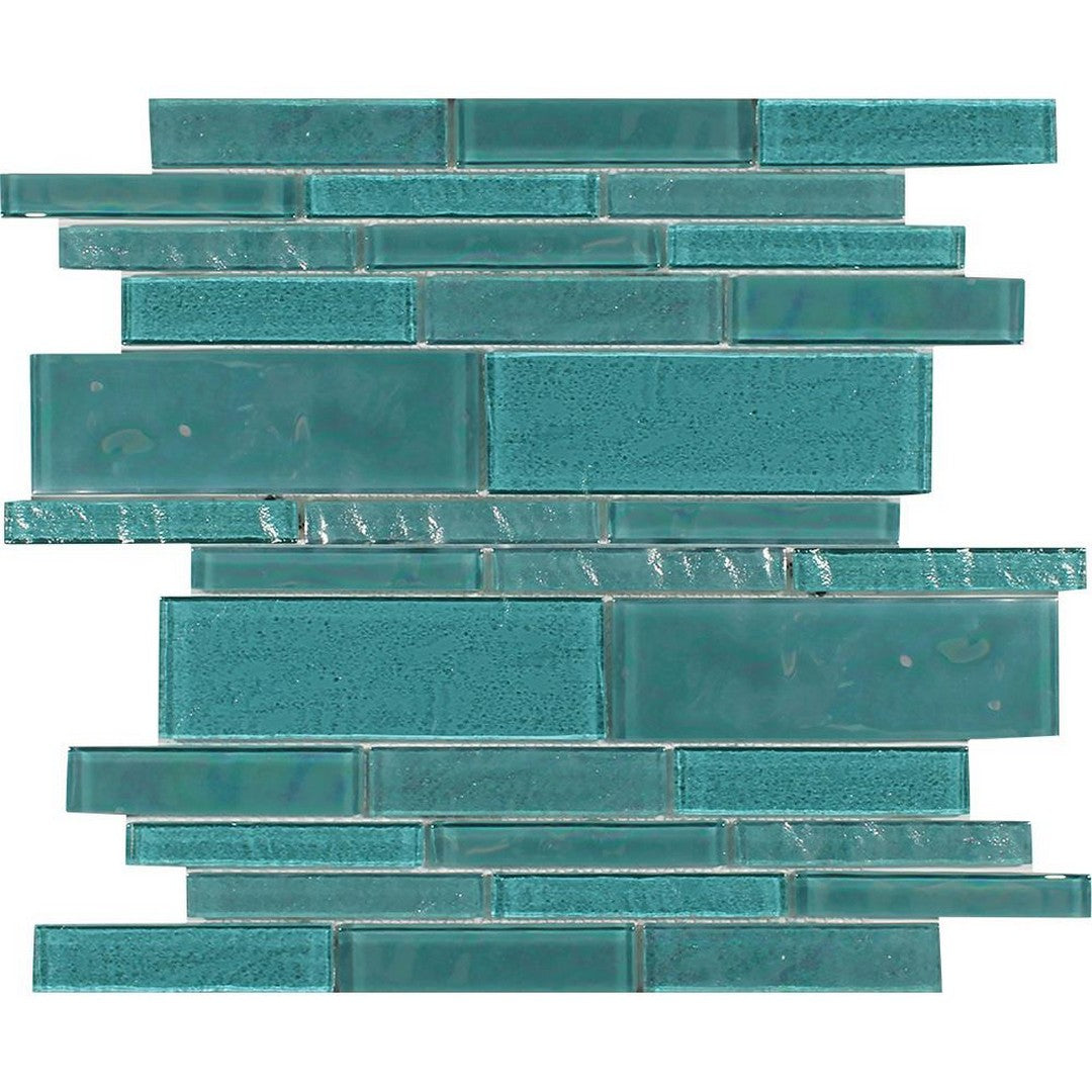 Tesoro 11.75" x 11.75" Treasure Interlocking Linear Glass Mosaic