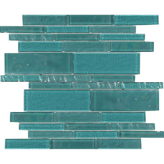 Tesoro 11.75" x 11.75" Treasure Interlocking Linear Glass Mosaic