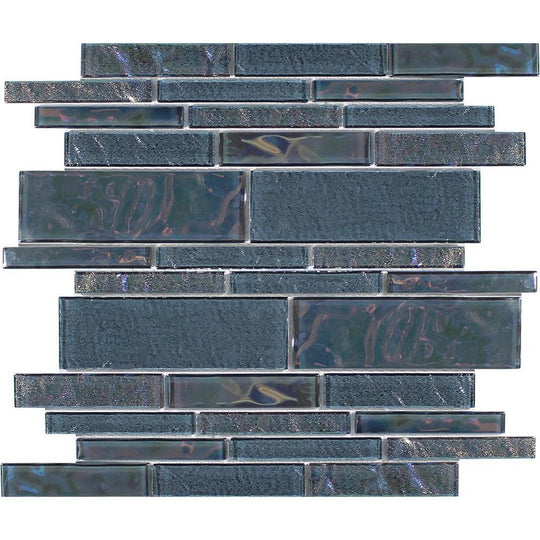 Tesoro 11.75" x 11.75" Treasure Interlocking Linear Glass Mosaic