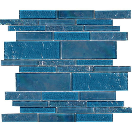 Tesoro 11.75" x 11.75" Treasure Interlocking Linear Glass Mosaic