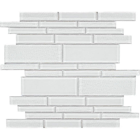 Tesoro 11.75" x 11.75" Treasure Interlocking Linear Glass Mosaic