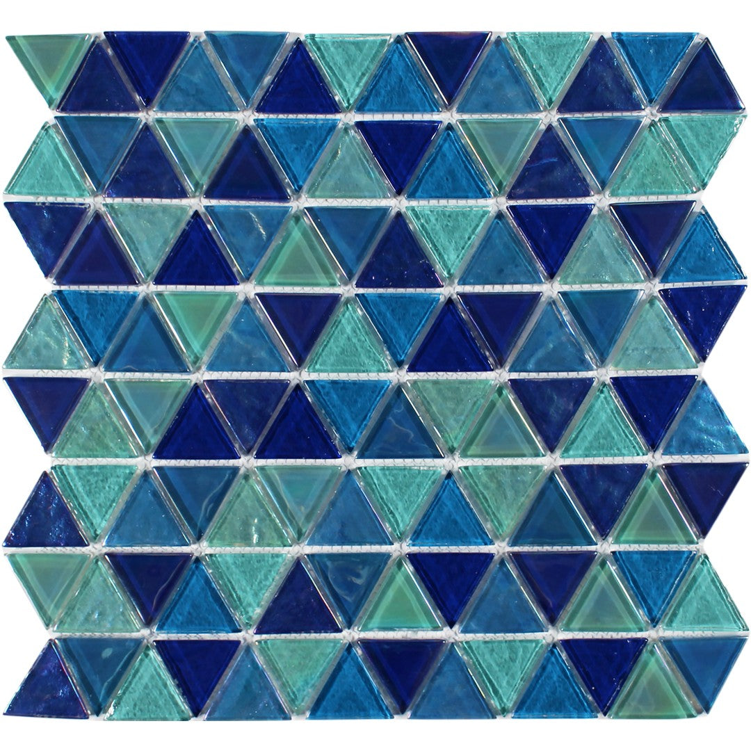 Tesoro 11.75" x 11.75" Triangle Interlocking Glass Mosaic