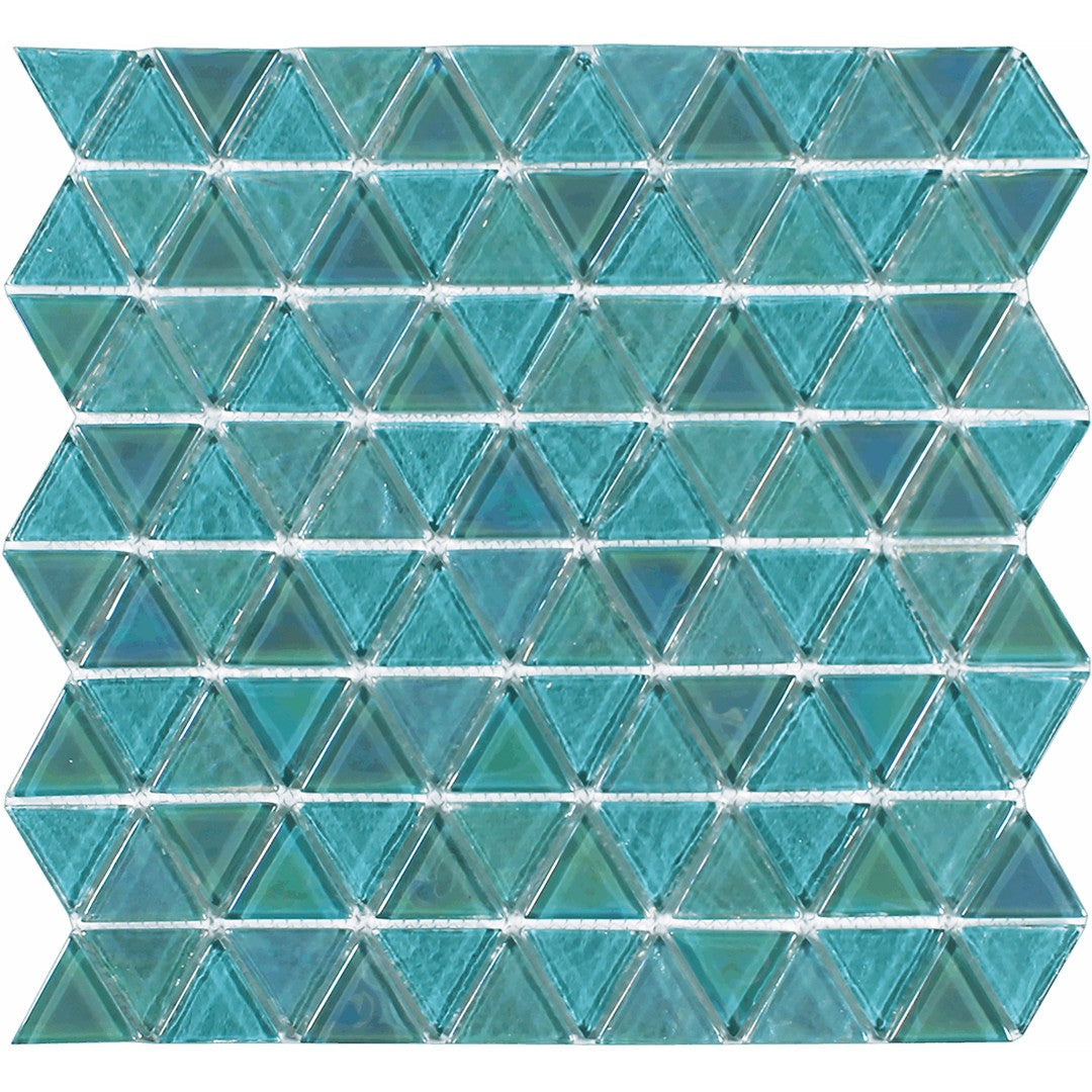 Tesoro 11.75" x 11.75" Triangle Interlocking Glass Mosaic