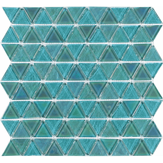 Tesoro 11.75" x 11.75" Triangle Interlocking Glass Mosaic