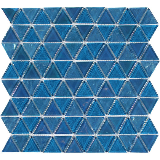 Tesoro 11.75" x 11.75" Triangle Interlocking Glass Mosaic