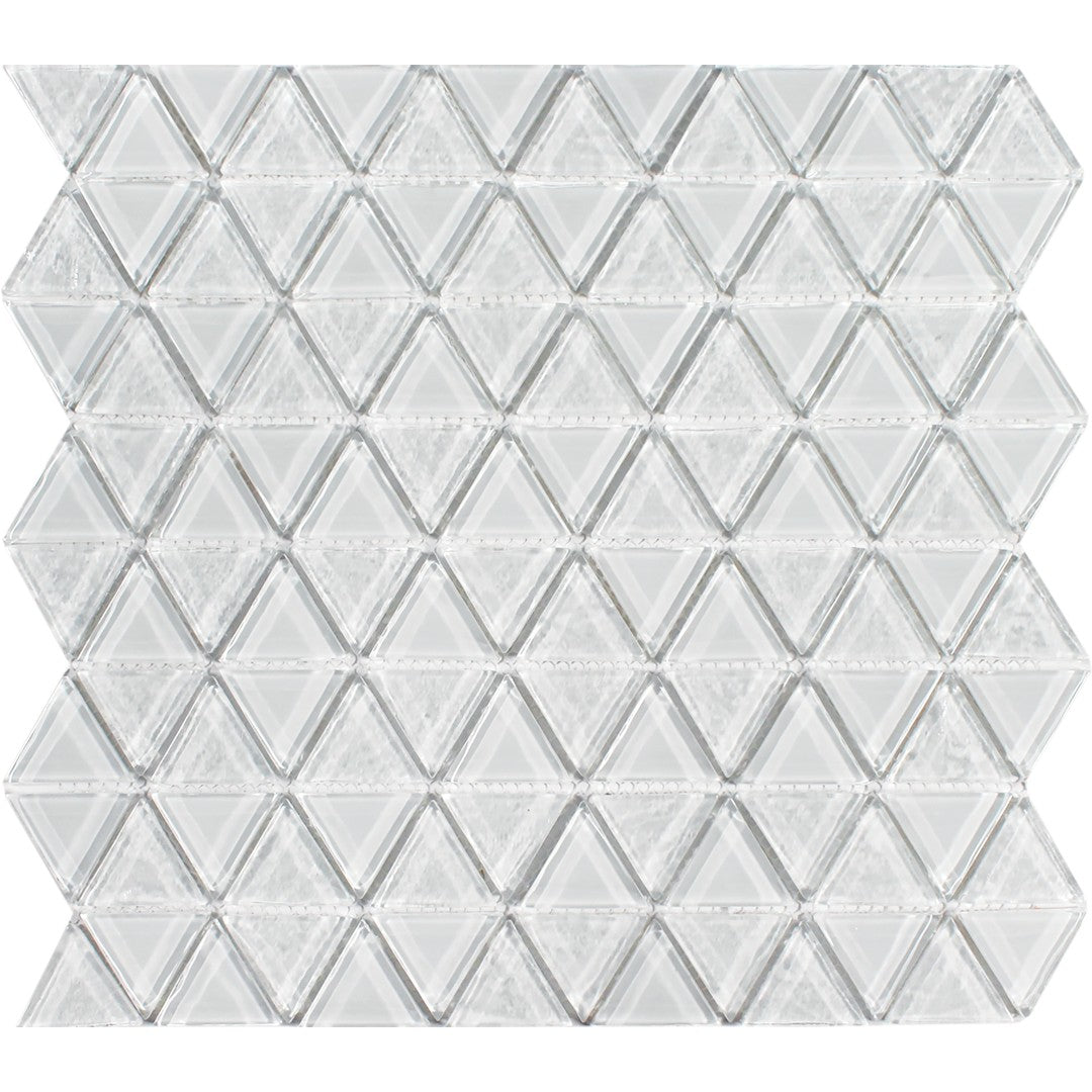 Tesoro 11.75" x 11.75" Triangle Interlocking Glass Mosaic