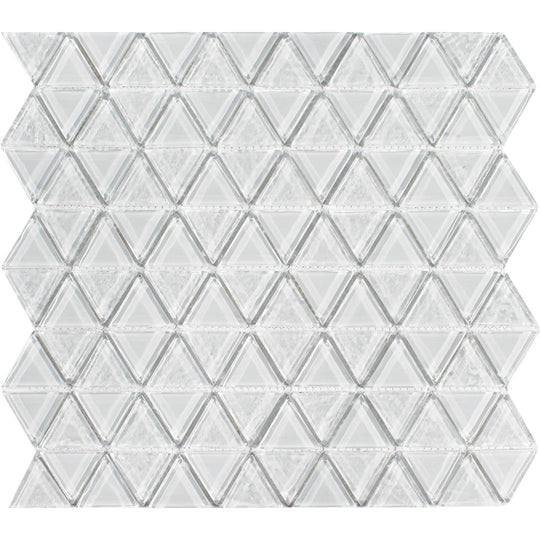 Tesoro 11.75" x 11.75" Triangle Interlocking Glass Mosaic