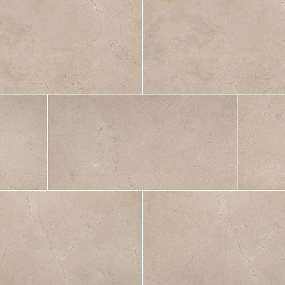 MS International Crema Marfil Classic 12" x 24" Polished Marble Tile