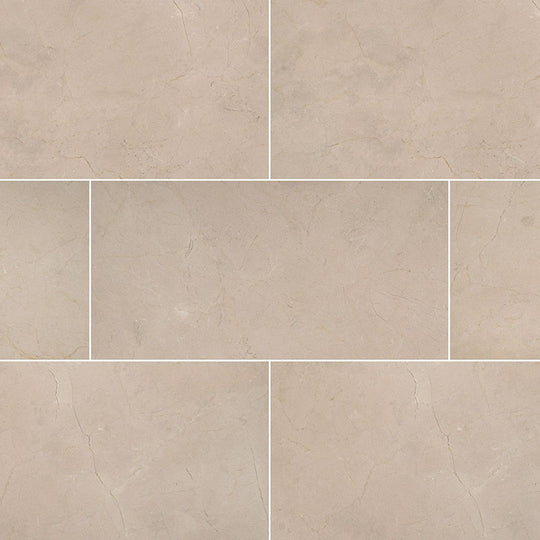 MS International Crema Marfil Classic 12" x 24" Honed Marble Tile