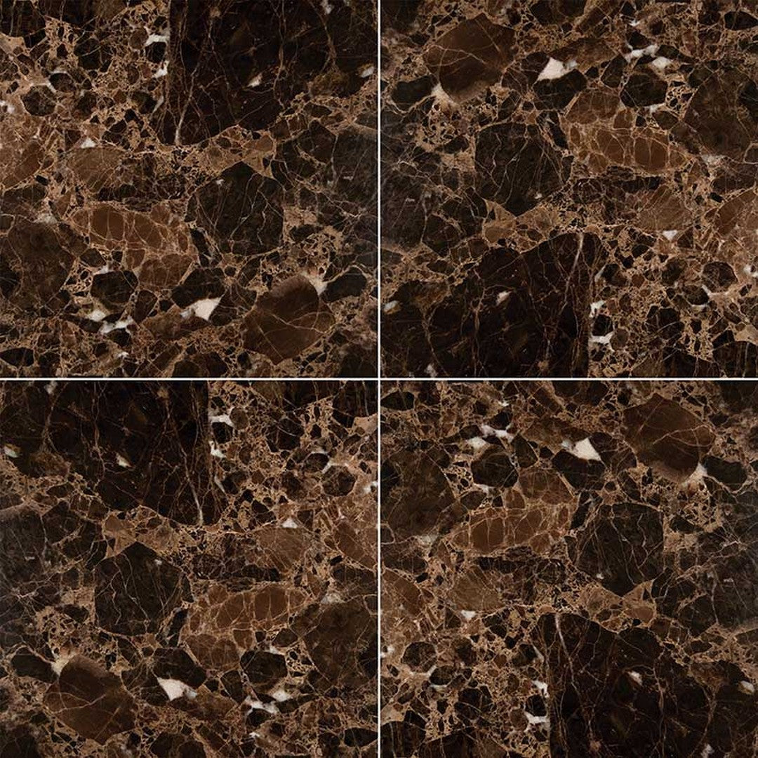 MS International Emperador Dark Select 12" x 12" Polished Marble Tile